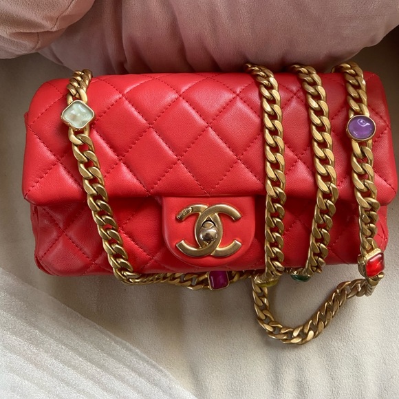 Chanel Quilted Lambskin Mini Rectangular with jewels chain - Picture 5 of 16